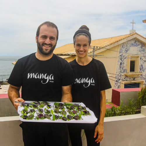 Restaurante Manga. Ervas colhidas da horta. Foto: Amanda Oliveira