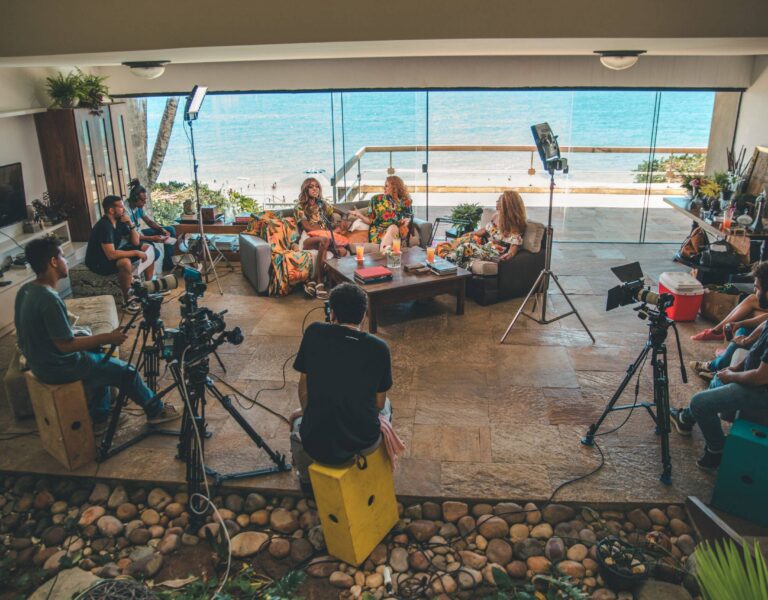 Gravação do 3 por 5, um podcast de verão. Rio Vermelho. Salvador Bahia. Foto Tércio Campelo. Divulgação.