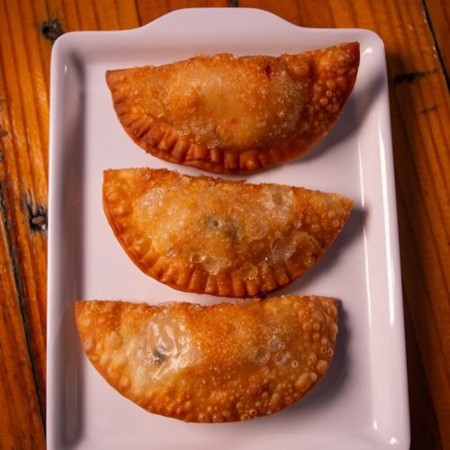 Mini pasteis. Bistrô Mirante Forte Santa Maria. Porto da Barra. Salvador Bahia. Foto divulgação.