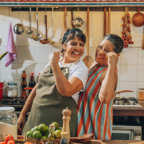 Websérie Donas do Sabor. Angeluci Figueiredo (Restaurante Preta), Dona Jô (Cantinho da Jô). Foto Luisa Calmon.